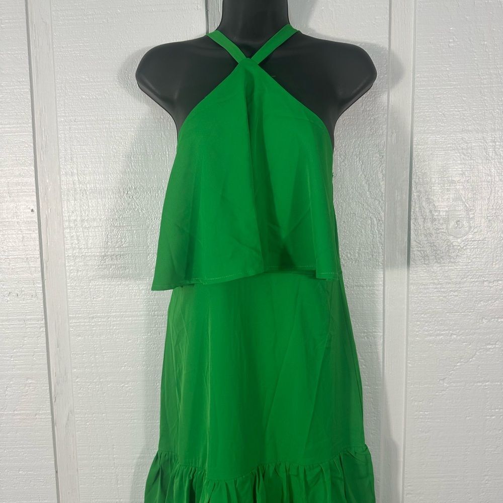Misa Hylton for INC Green High Neck Spaghetti Strap Tiered Dress Size Small NWOT - Picture 4 of 10